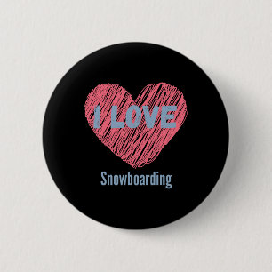I Liebe Snowboarden Herzbild Button