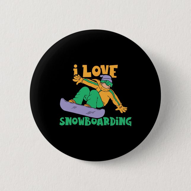 I Liebe Snowboarden Lover Snowboard Button (Vorderseite)
