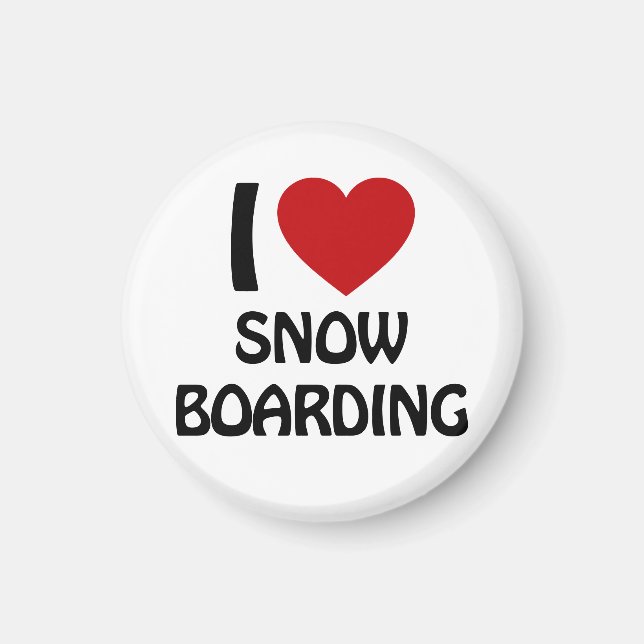 I Liebe Snowboarden Magnet (Vorne)