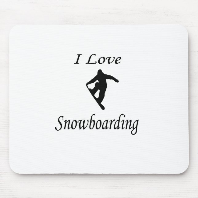 I Liebe Snowboarden Mousepad (Vorne)