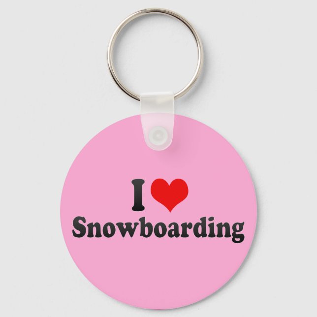 I Liebe Snowboarden Schlüsselanhänger (Vorderseite)