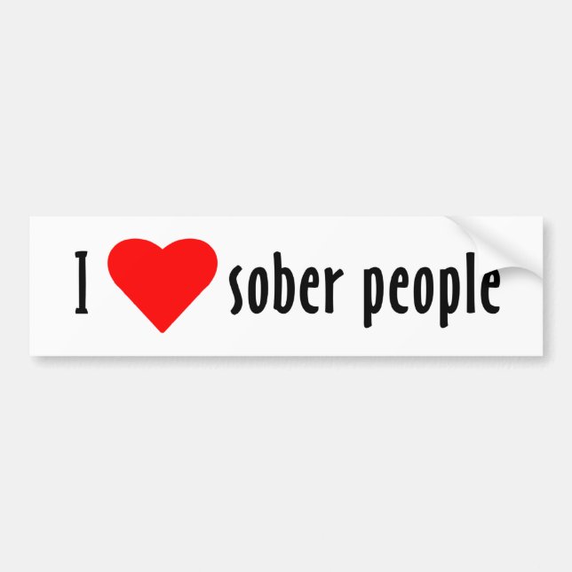 I Liebe Sober People Autoaufkleber (Vorne)