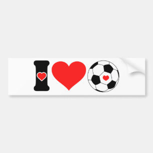 I Liebe Soccer Autoaufkleber