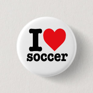 "I Liebe soccer" Button