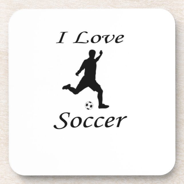 I Liebe Soccer Getränkeuntersetzer (Vorderseite)