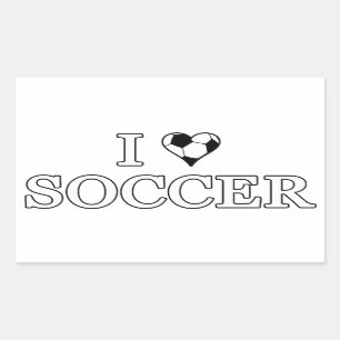 I Liebe Soccer Rechteckiger Aufkleber