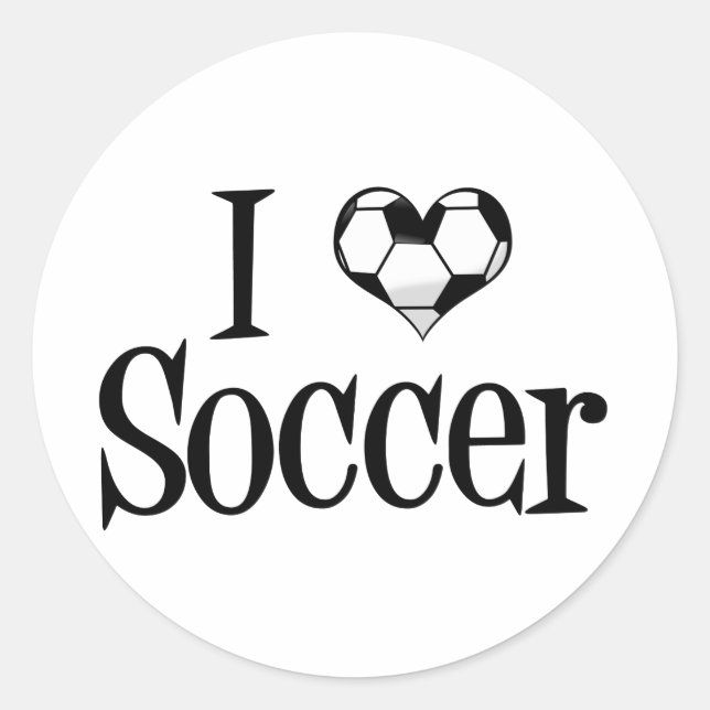 I Liebe Soccer Runder Aufkleber (Vorderseite)