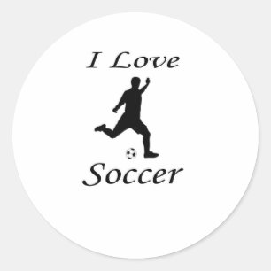 I Liebe Soccer Runder Aufkleber