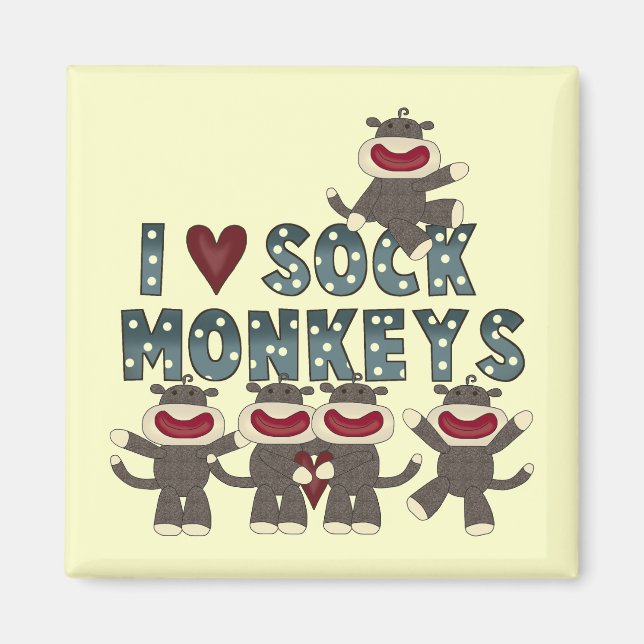 I Liebe Socken Affen Tshirts und Geschenke Magnet (Vorne)