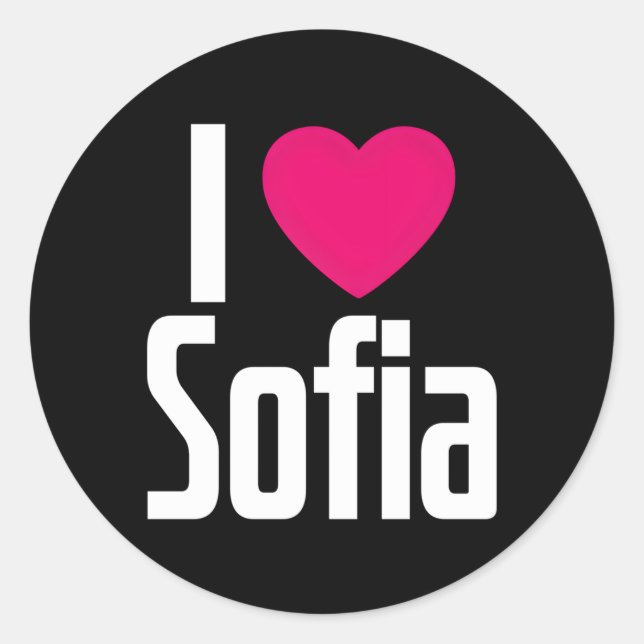 I Liebe Sofia K He I Sofia Runder Aufkleber (Vorderseite)