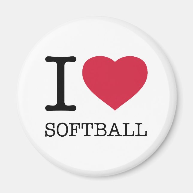 I LIEBE SOFTBALL MAGNET (Vorne)