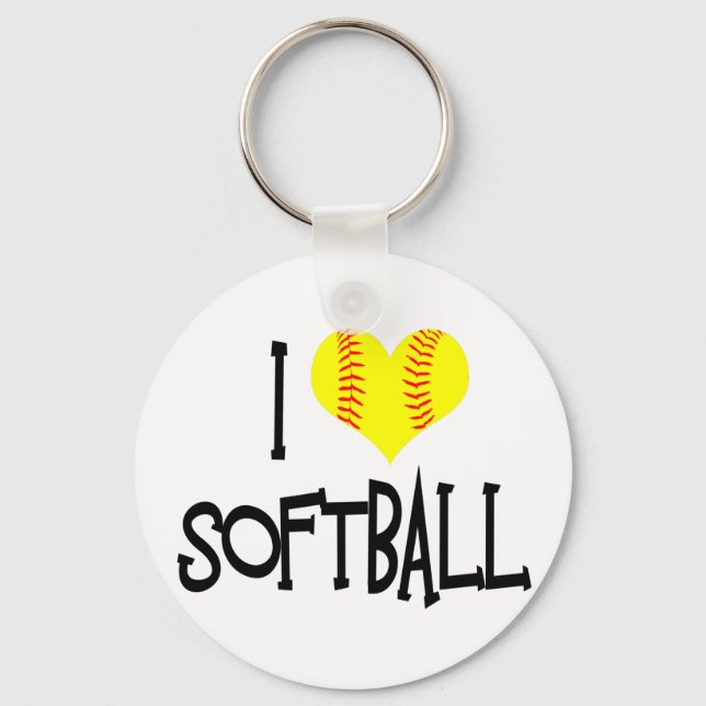 I Liebe Softball Schlüsselanhänger (Vorderseite)