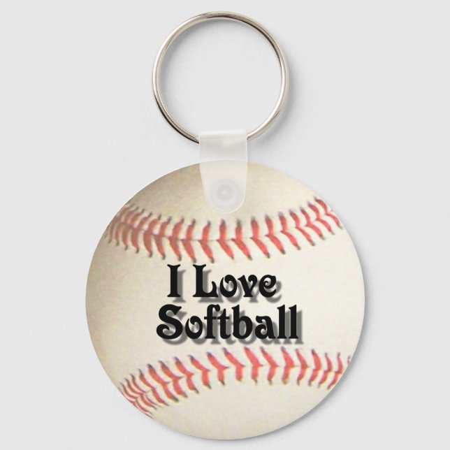 I LIEBE SOFTBALL-SCHLÜSSELANHÄNGER SCHLÜSSELANHÄNGER (Vorderseite)