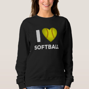 I Liebe Softball Softball Player Sportlerinnen Sweatshirt