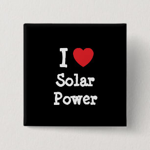 I Liebe Solar Power Herzstück personalisiert Button
