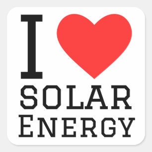 I Liebe Solarenergie Quadratischer Aufkleber