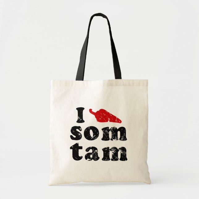 I Liebe-Som Tam ❤ thailändische Isaan Nahrung Tragetasche (Vorne)