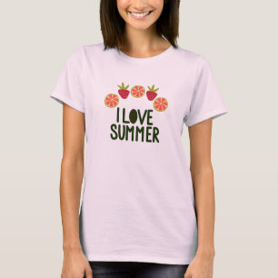 I Liebe Sommerfrauen Niedliche T - Shirt mit Obst