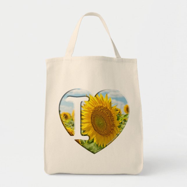 I Liebe-Sonnenblumen - Tragetasche (Vorne)