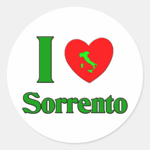 I Liebe Sorrento Italien Runder Aufkleber