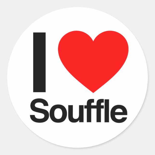 i Liebe Souffle Runder Aufkleber (Vorderseite)