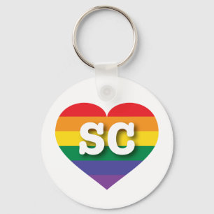 I Liebe South Carolina Gay Pride Rainbow Heart Schlüsselanhänger
