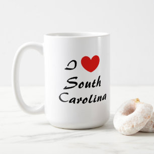 I Liebe South Carolina Herz Typografie Kaffeezuber Kaffeetasse