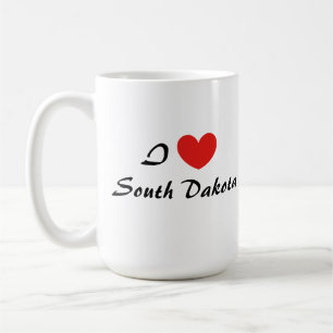 I Liebe South Dakota Herztypografie Kaffeemaschine Kaffeetasse