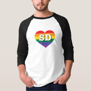I Liebe South Dakota Rainbow Heart T-Shirt