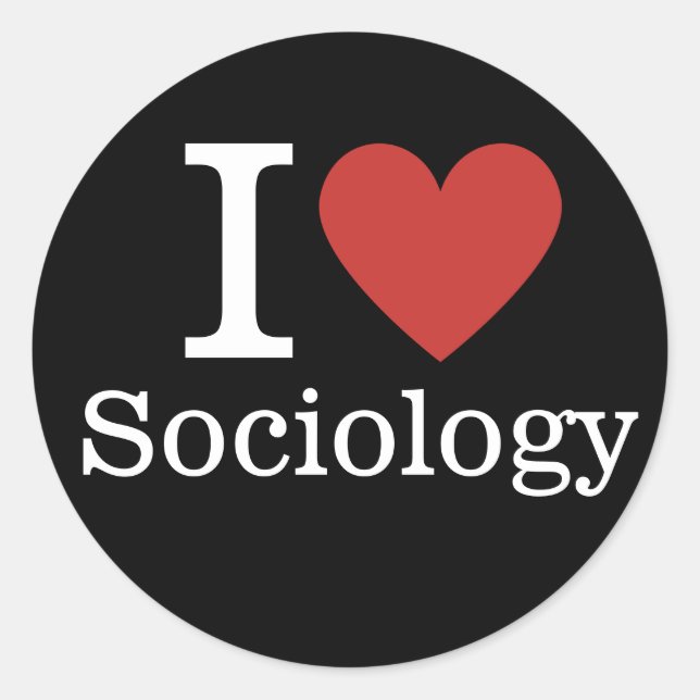 I ❤️ Liebe Soziologie für Studierende/Fakultät Runder Aufkleber (Vorderseite)