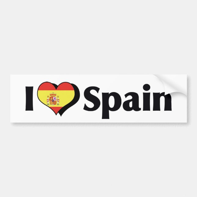 I Liebe Spanien Flagge Autoaufkleber (Vorne)