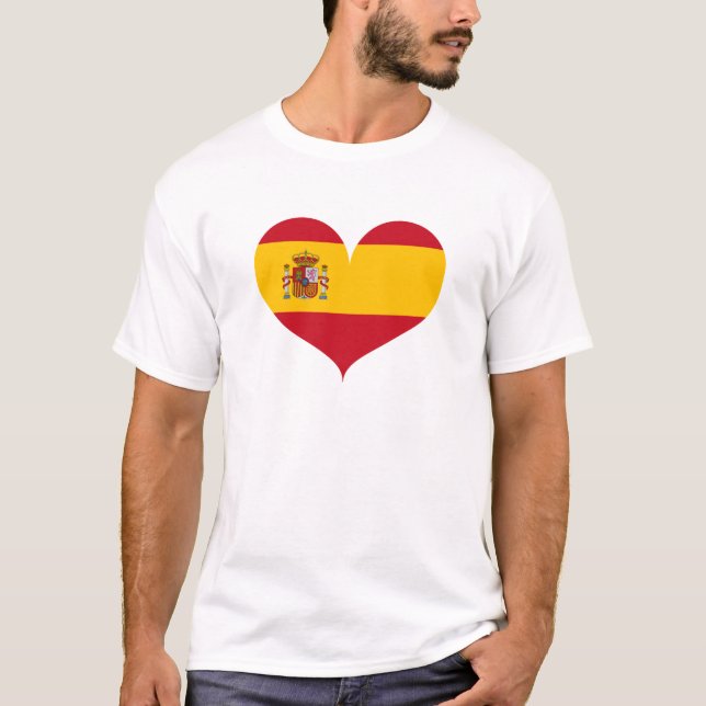 I Liebe Spanien Flagge T-Shirt (Vorderseite)