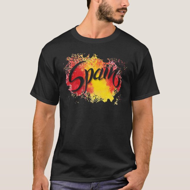 I Liebe Spanien Flaggenwerbung Barcelona T-Shirt (Vorderseite)