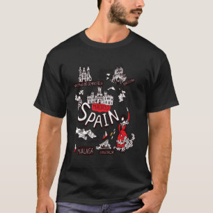 I Liebe Spanien Spanien Karte mit traditionellem S T-Shirt