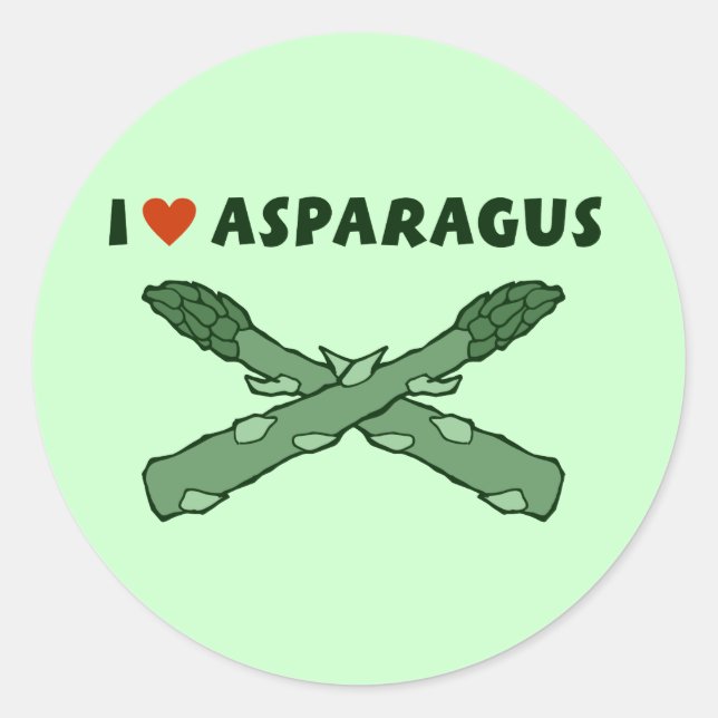 I Liebe Spargel Runder Aufkleber (Vorderseite)