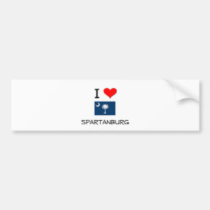 I Liebe Spartanburg South Carolina Autoaufkleber