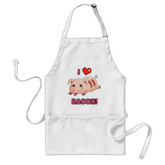 I Liebe-Speck mit niedlichem lustigem Schwein und Schürze