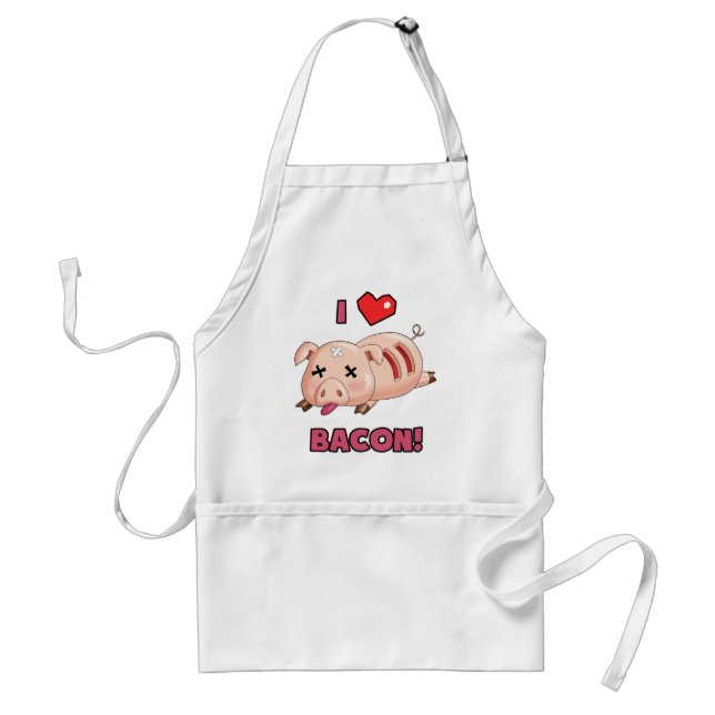 I Liebe-Speck mit niedlichem lustigem Schwein und Schürze (Vorne)
