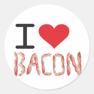 I Liebe-Speck Runder Aufkleber