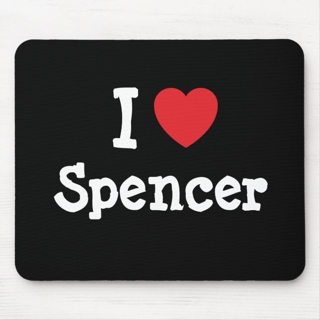 I Liebe Spencer Herzstück personalisiert Mousepad (Vorne)