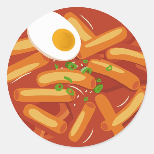 I Liebe Spicy Tteokbokki Runder Aufkleber (Vorderseite)