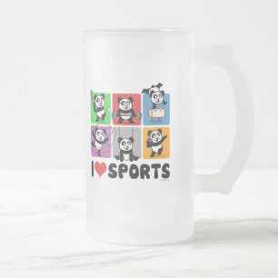 I Liebe Sportpandas Mattglas Bierglas