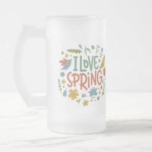 I Liebe Spring Mattglas Bierglas