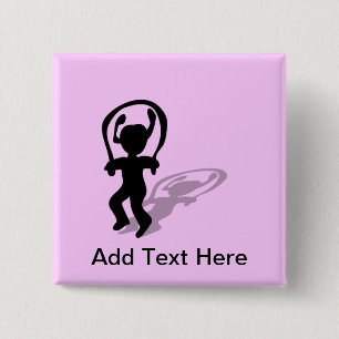 I Liebe-springendes Seil-Silhouette-Mädchen Button