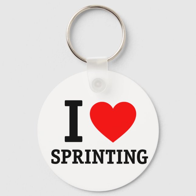 I Liebe Sprinting Schlüsselanhänger (Vorderseite)