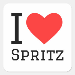 I Liebe spritz Quadratischer Aufkleber