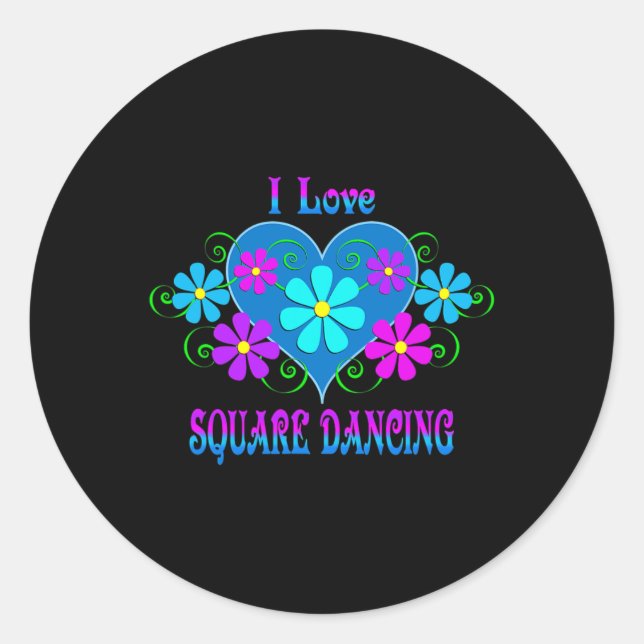 I Liebe Square Tancing Runder Aufkleber (Vorderseite)