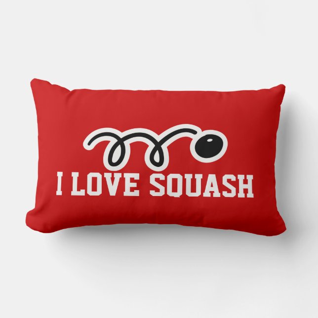 I Liebe Squash Kissen für Spieler und Enthusiasten (Vorderseite)