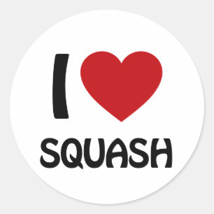 I Liebe Squash Runder Aufkleber