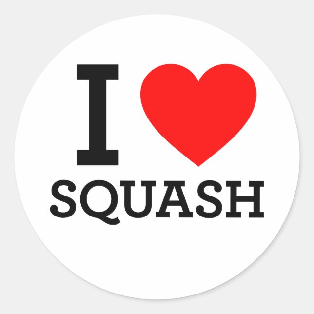 I Liebe Squash Runder Aufkleber (Vorderseite)